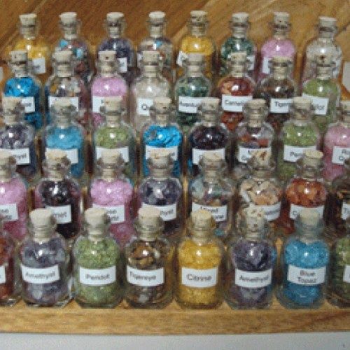 Gemstone Bottle w/ Chips 1.75" - Select