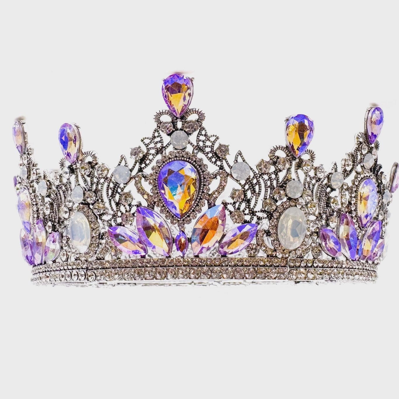 Crown Metal w/ lavender &amp; clear Rhinestone