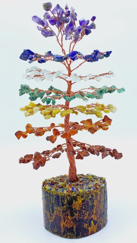 Gemstone Chakra Tree 300 crystals copper wire