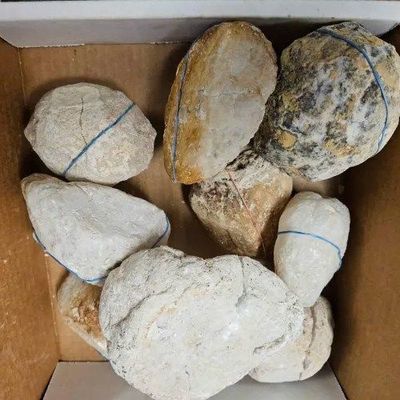 Calcite White Cluster Geode Pairs Small