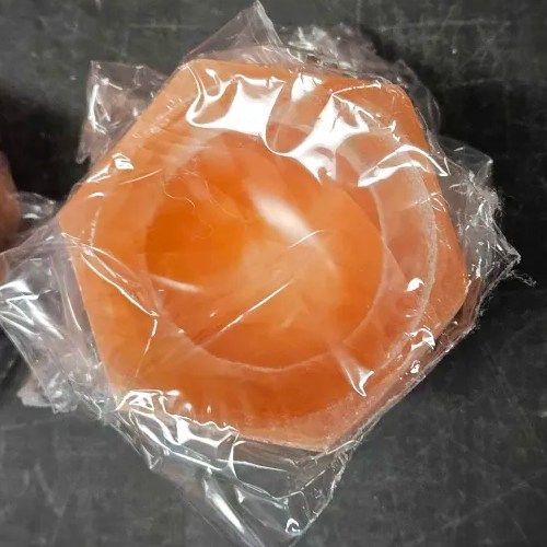 Selenite Peach Hexagon 3&quot;
