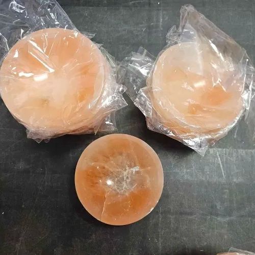 Selenite Peach Bowl 4&quot;