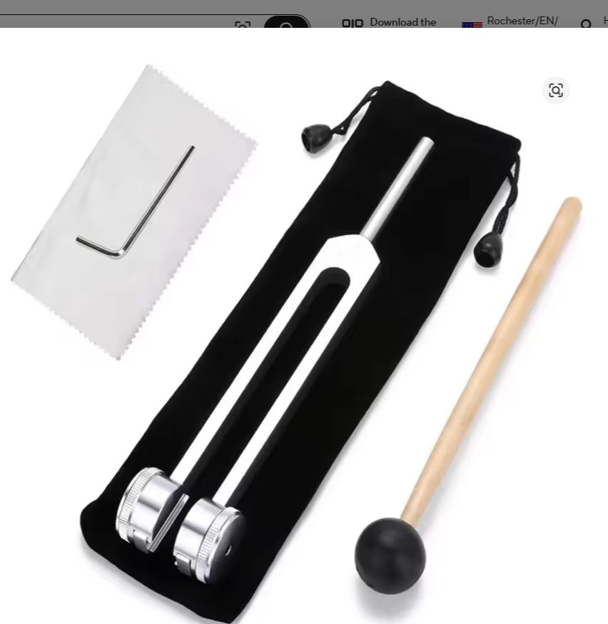 Tuning Fork 128 Mhz w/ black velvet pouch
