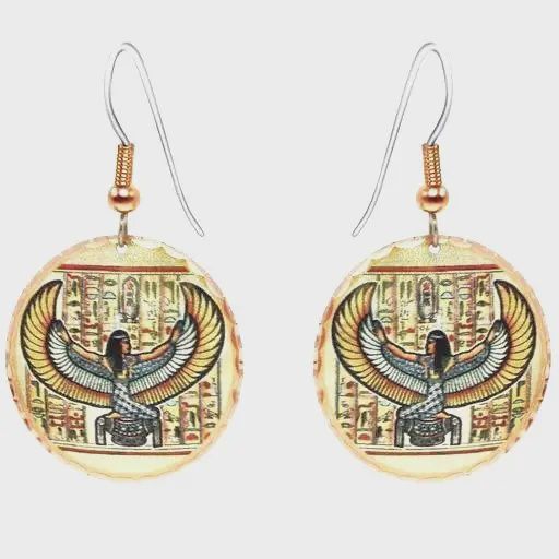 Copper Earrings, Style: Egyptian Goddess Isis