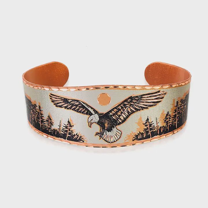 Bracelet Copper Cuff Bald Eagle