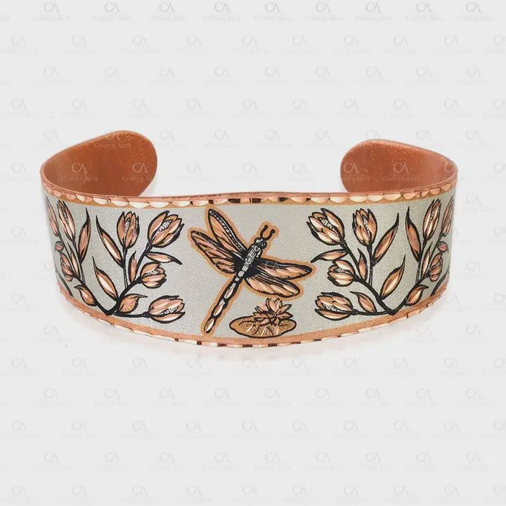 Bracelet Copper Cuff Dragonfly