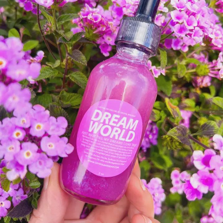 Body Oil Crystal Infused - Dream World, Size: 1 oz