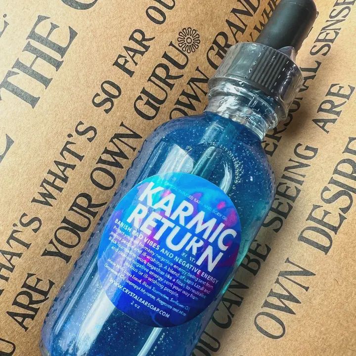 Body Oil Crystal Infused -  Karmic Return, Size: 1 oz