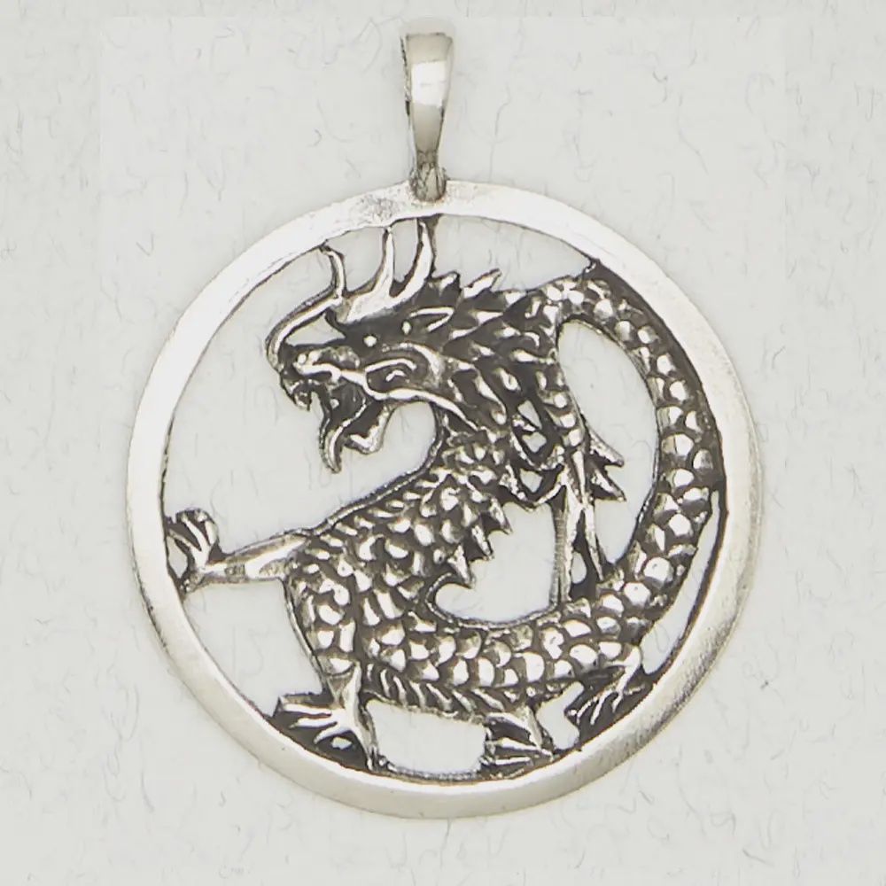 Pewter Pendant - Buddhist Chinese Dragon