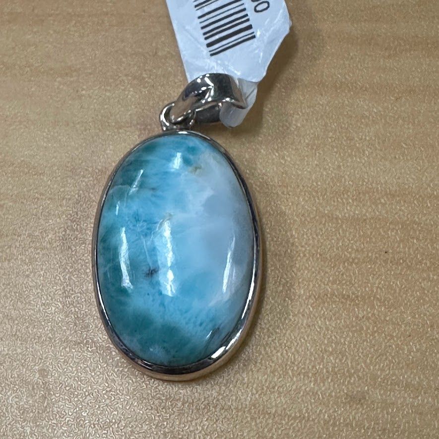 Pendant SS Larimar Stone Design