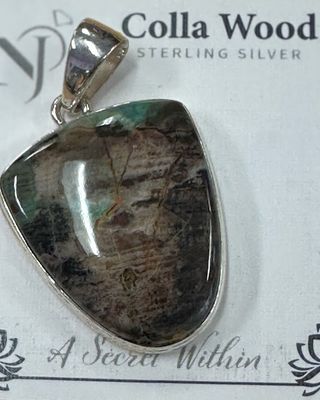 Pendant SS Colla Wood 1.25"