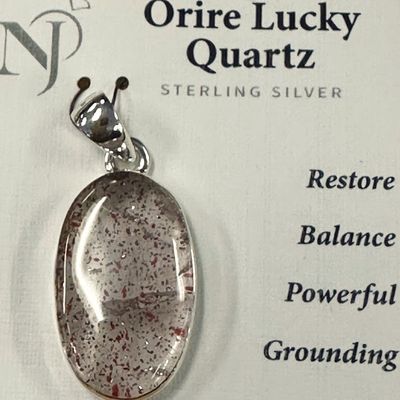 Pendant SS Orire Lucky Quartz 1" Oval