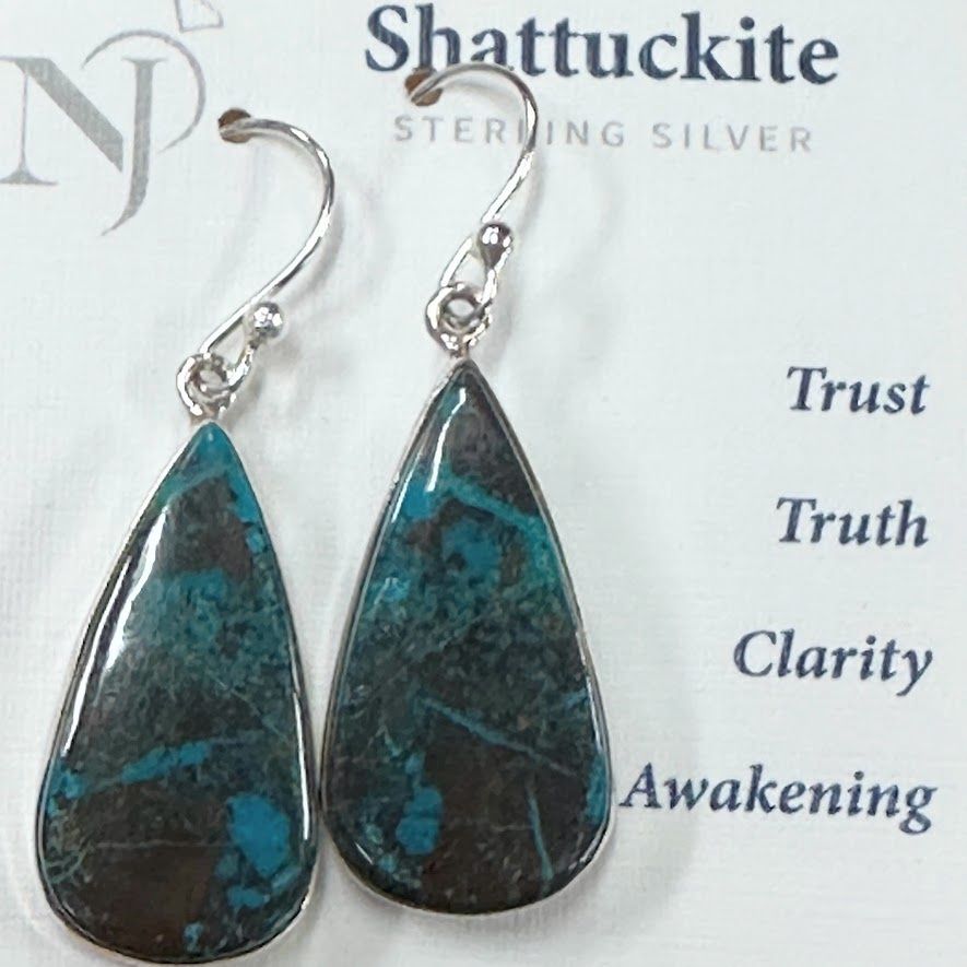 Earrings SS Shattuckite Dangle w/wires, Style: A