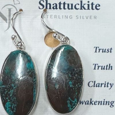 Earrings SS Shattuckite Dangle w/wires