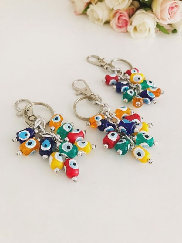 Evil Eye Keychain w/ Rainbow colored eyes