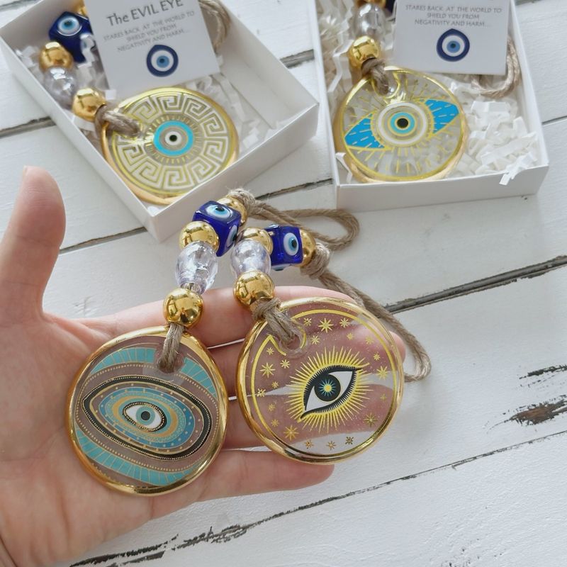 Evil Eye Wall Hanging Gold Toned Boxed