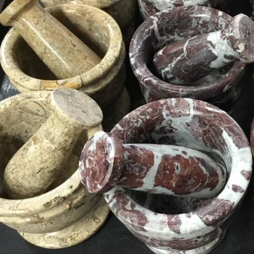 Mortar &amp; Pestle Marble 4" Select Color, Color: Red Burgundy