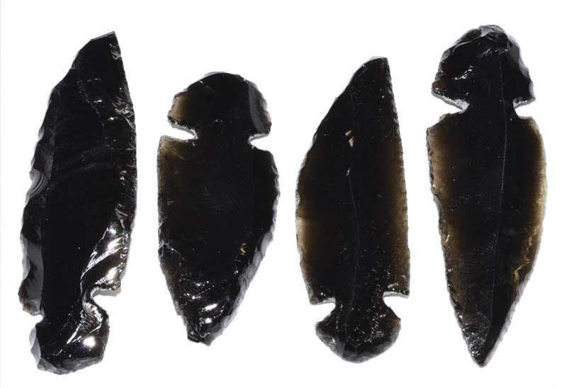 Obsidian Black Arrowheads - Select Size, Size: 2" - 2.5"