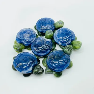 Turtle Gemstone Carving  Turtle Body is Tree Jasper Select Shell -