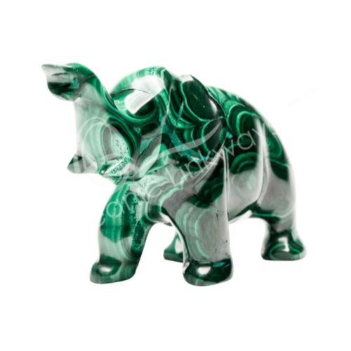 Malachite Elephant Gemstone Carving 2"-3" - priced by weight, Type: 0-99g