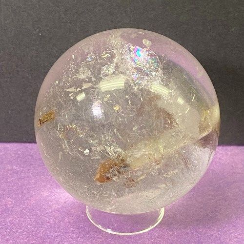 Quartz Clear w/ Tourmaline Included High Quality Sphere - Select, Type: A) 435g