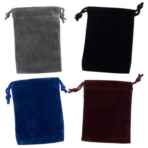 Velvet Bag Unlined  Pouch 2x2.5 Select Color, Color: Gray