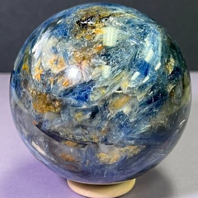 Kyanite Blue in Quartz High Quality Sphere - Select