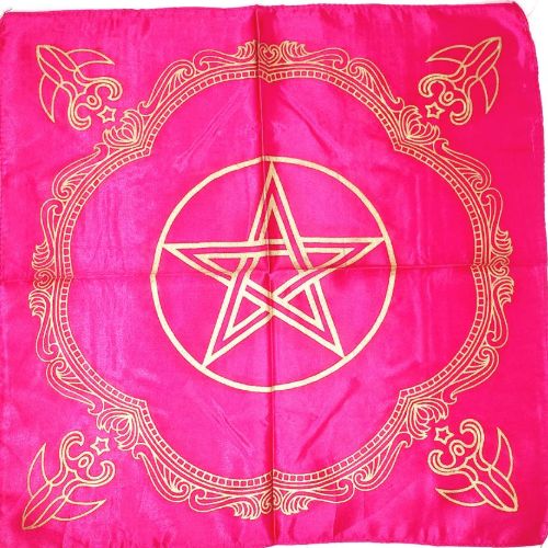 Altar Cloth Pentagram Hot Pink 21x21"