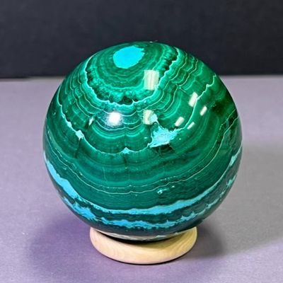 Chrysocolla In Malachite Sphere - Select