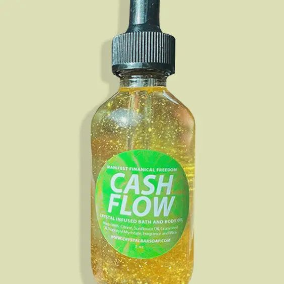 Body Oil - Crystal Infused - Cash Flow, Size: 1 oz