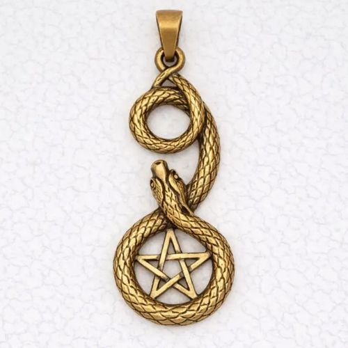 Bronze Pendant Pentacle of the Snake