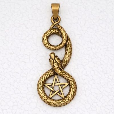 Bronze Pendant Pentacle of the Snake