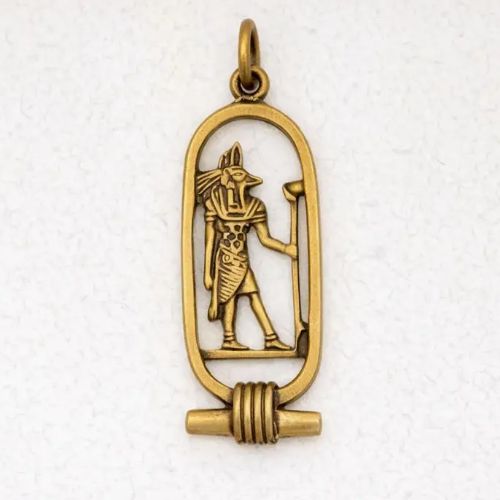Bronze Pendant Anubis on Black Cord