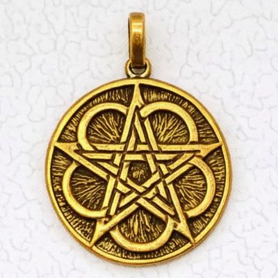 Bronze Pendant Pentacle on Seed of Life