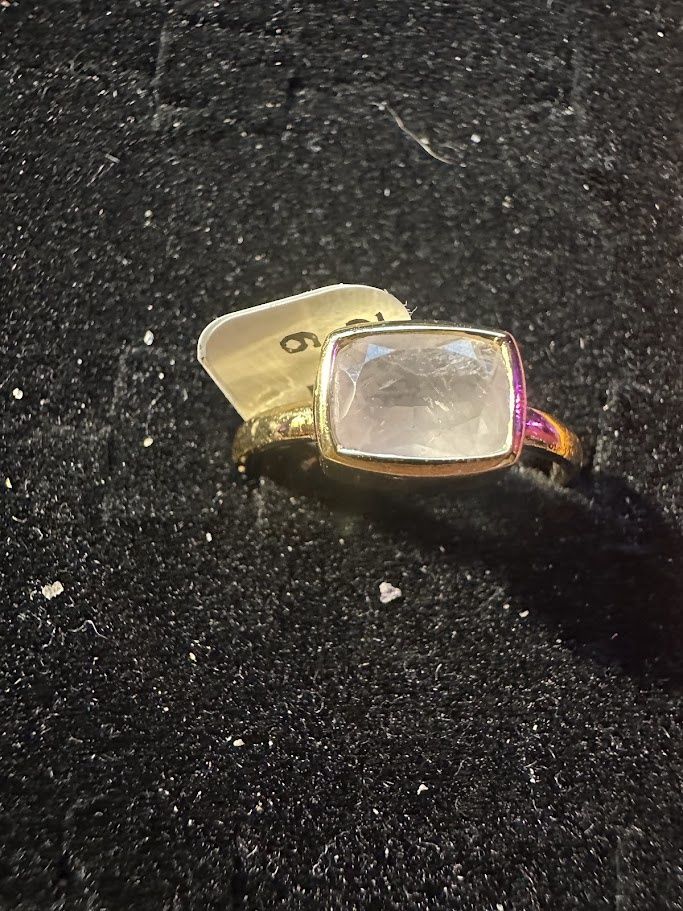 Ring Ember Noire Band &amp; Rose Quartz, Size: Size 6 $48