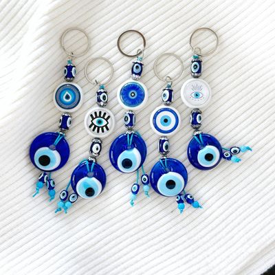 Keychain Blue Evil Eye Handmade Style 5