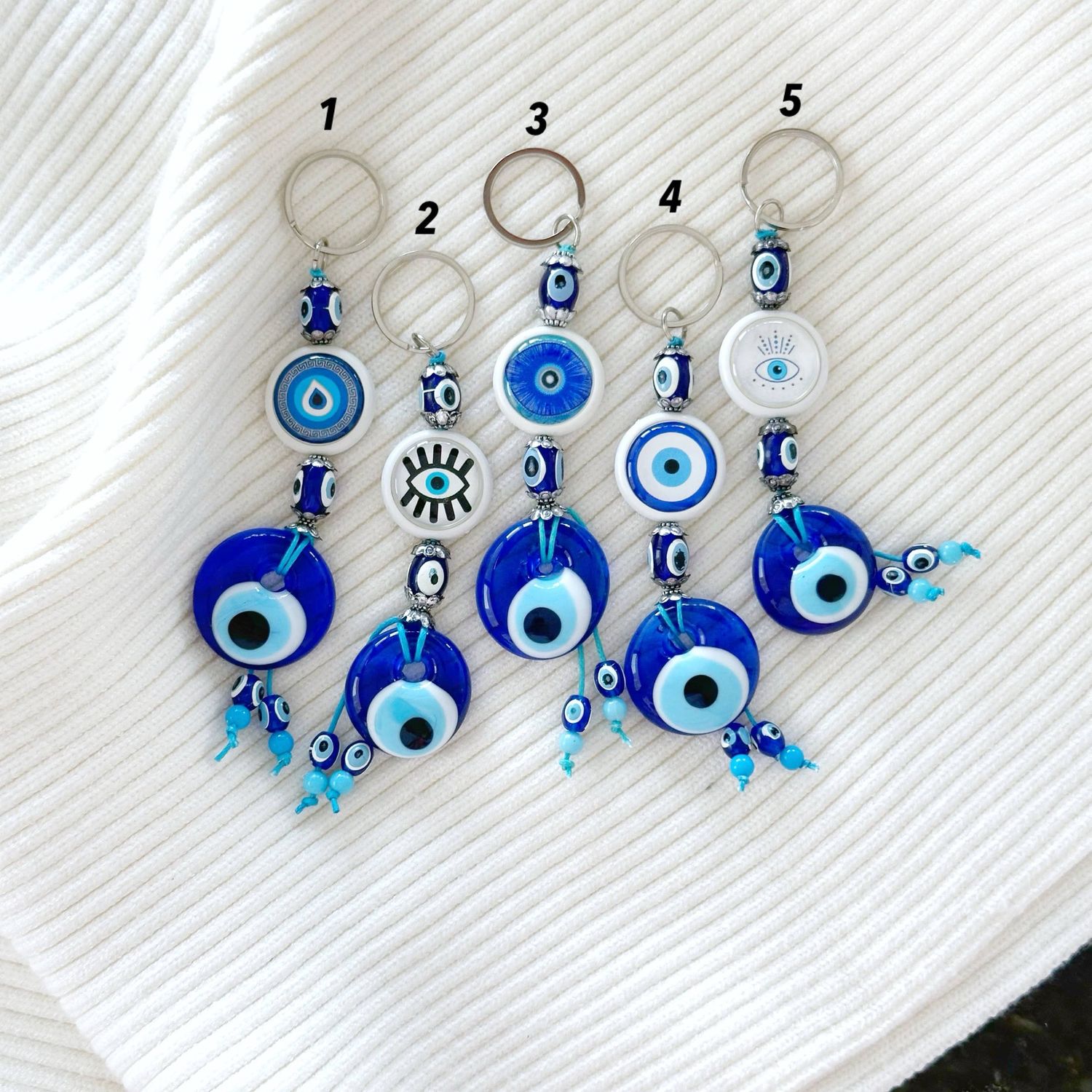 Keychain Blue Evil Eye Handmade Style 5