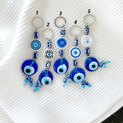 Keychain Blue Evil Eye Handmade Style 5