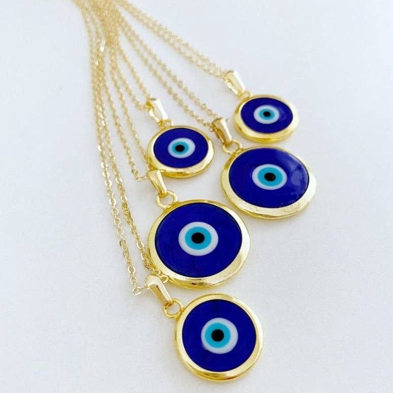 Necklace Blue Evil Eye Necklace w/ Blue Murano Evil Eye Bead (20Mm)