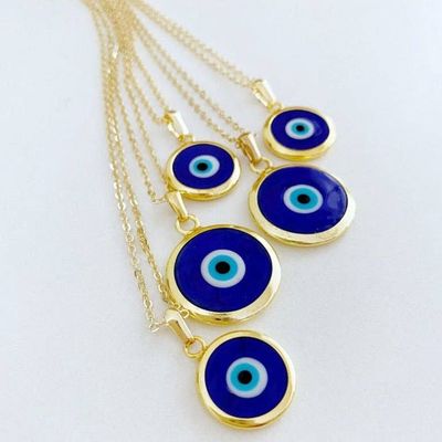 Necklace Blue Evil Eye Necklace w/ Blue Murano Evil Eye Bead (20Mm)