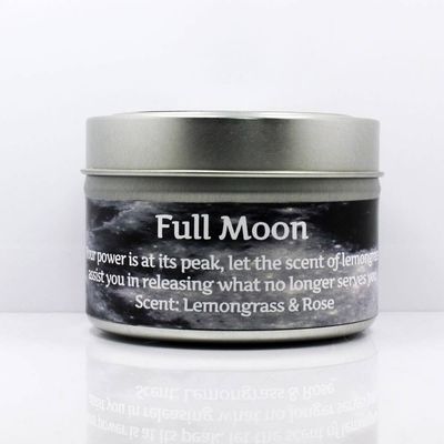 Candle Metal Tin Full Moon 4 oz