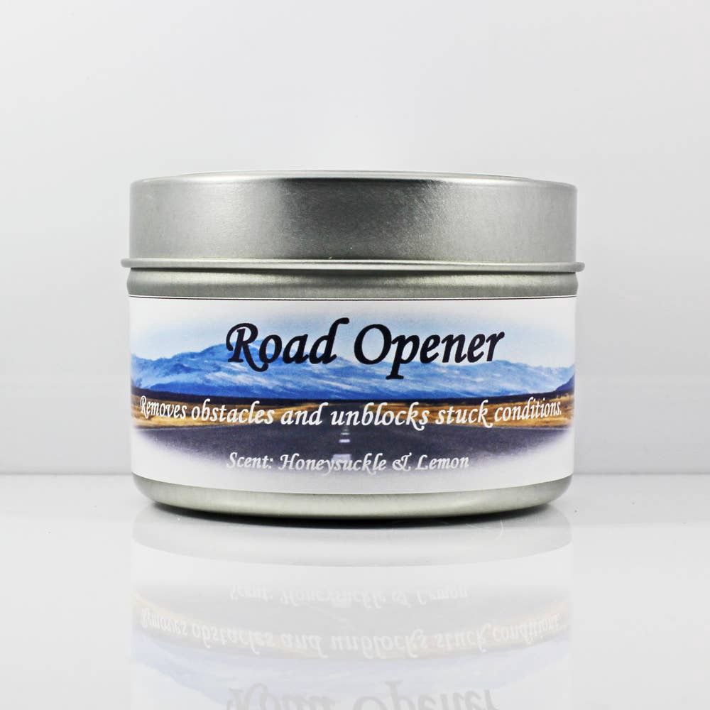 Candle Metal Tin Road Opener Candle 4 oz