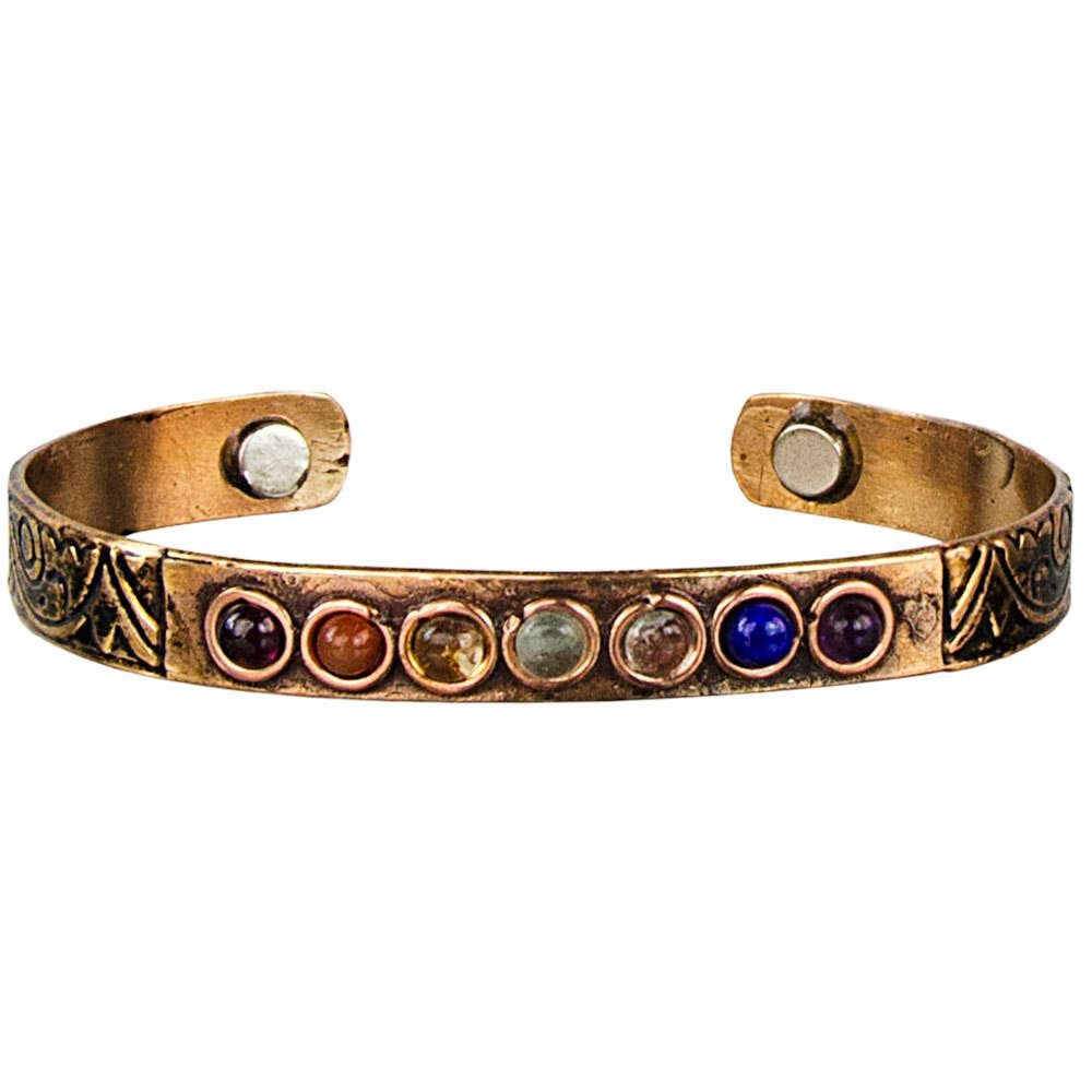Bracelet Copper w/ chakra stones (Each)