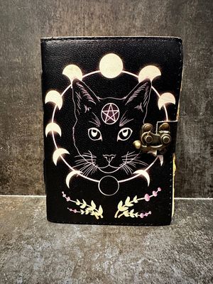 Journal Wicca Cat Leather Journal | Blank Vintage
