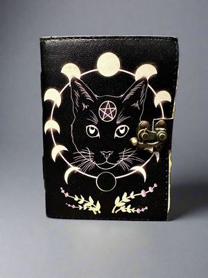 Journal Wicca Cat Leather Journal | Blank Vintage