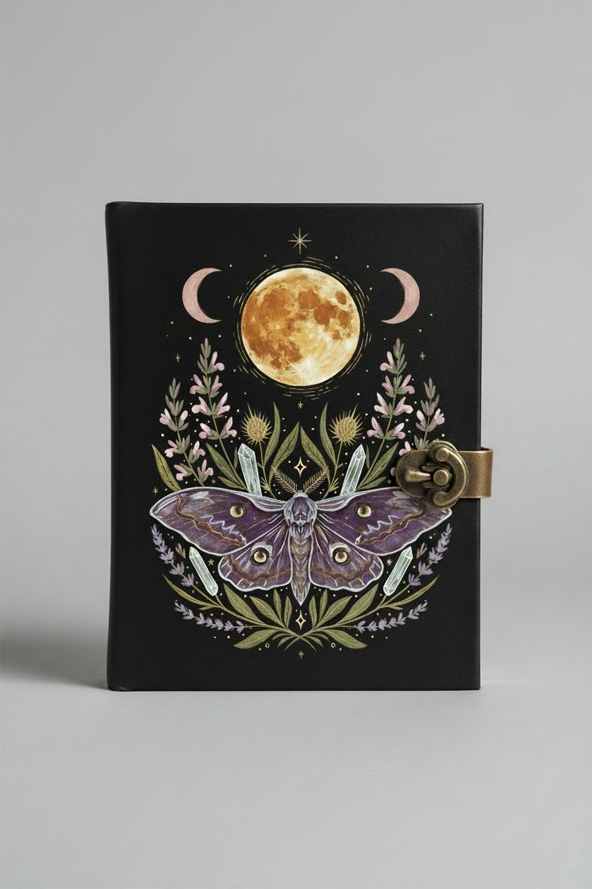 Journal Luna Moth Leather Journal | Blank Vintage