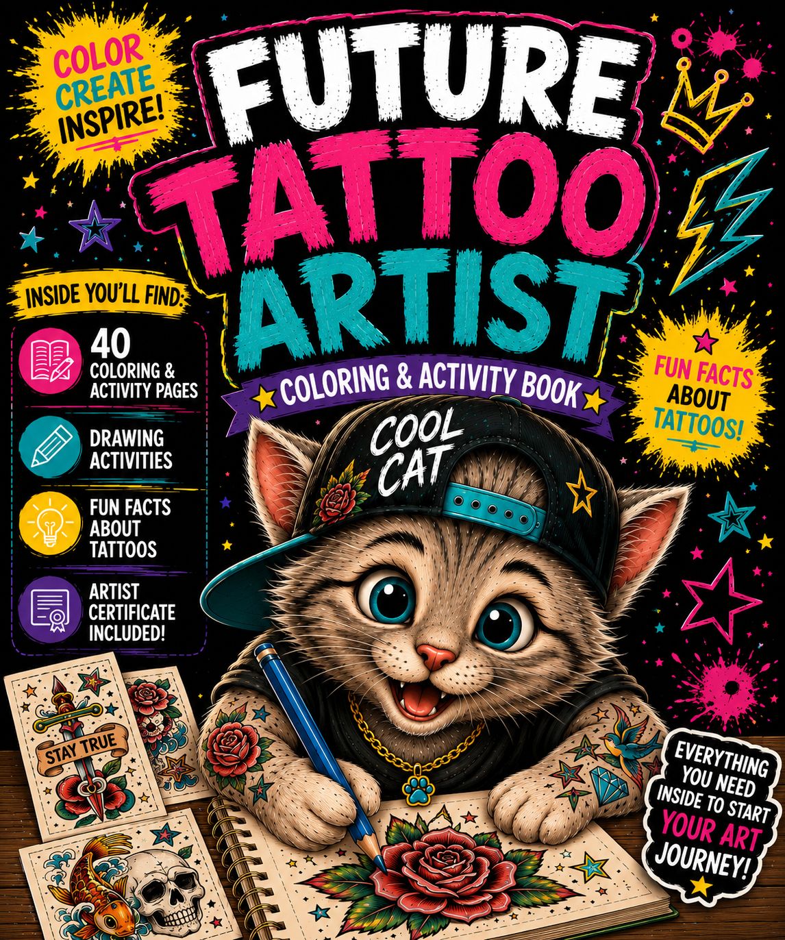 Future Tattoo Artist Coloring &amp; Activity Book