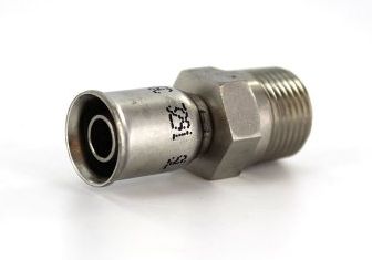 1/4" NPT SS Crimp x 3/8"Hose ID