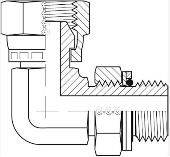 3/8" MBSPP Adj x 3/8" FBSPP 90°