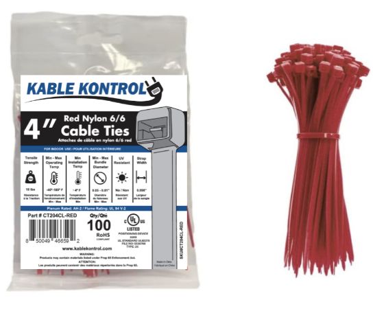 4" Red Zip Tie